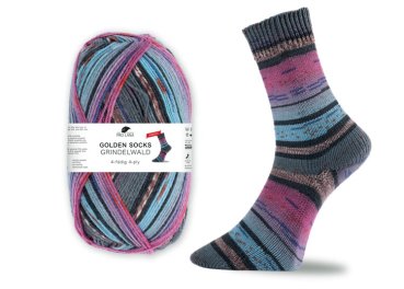 Preview: Grindelwald Golden Socks Stretch Sockenwolle von Pro Lana 4fach pink-blau 100 g Preview: Grindelwald Golden Socks Stretch Sockenwolle von Pro Lana 4fach pink-blau 100 g